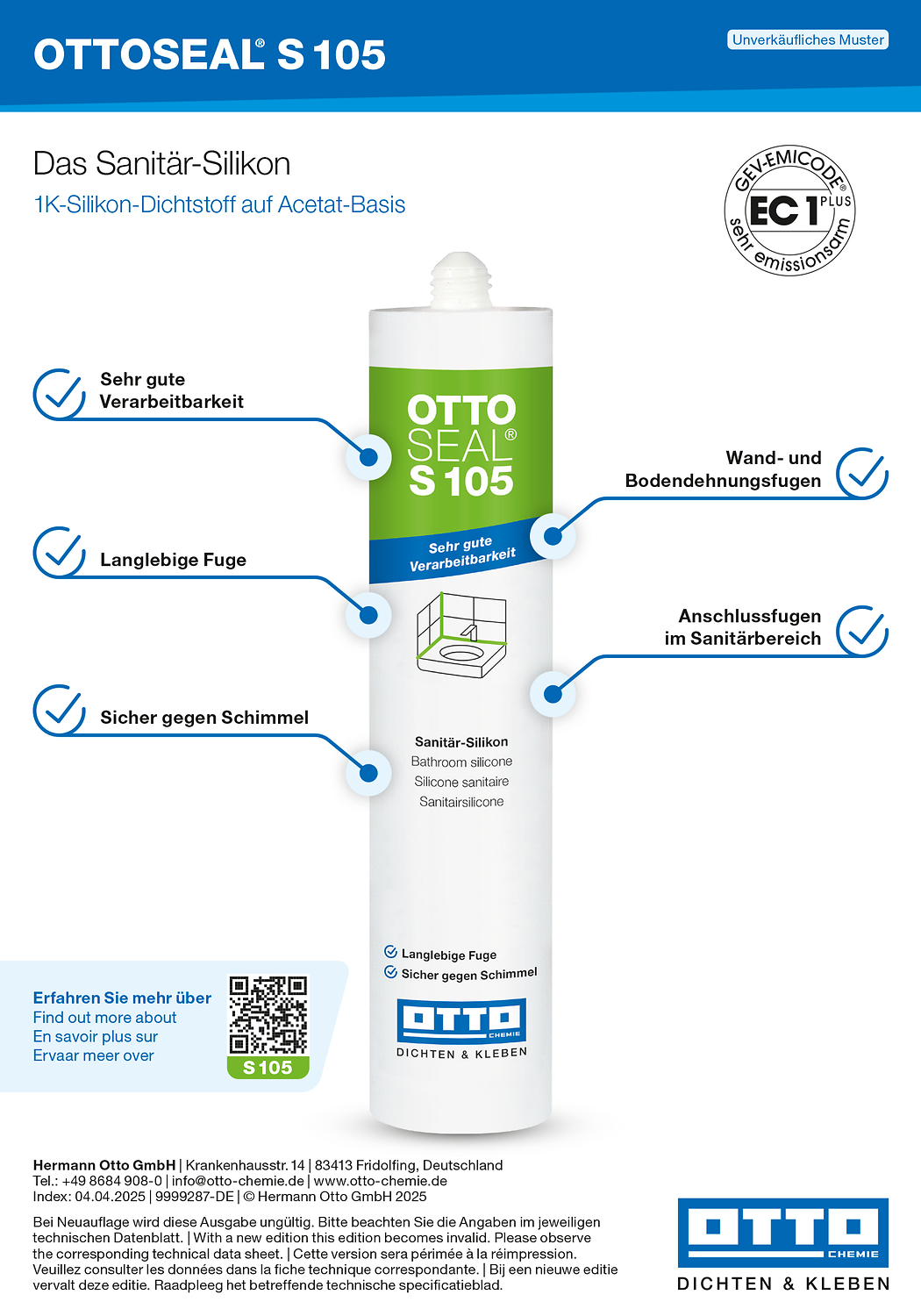 Ottoseal® S105 Farbtafel