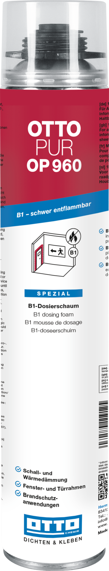 OTTOPUR OP 960 (750 ml) Der B1-Brandschutz-Dosierschaum
