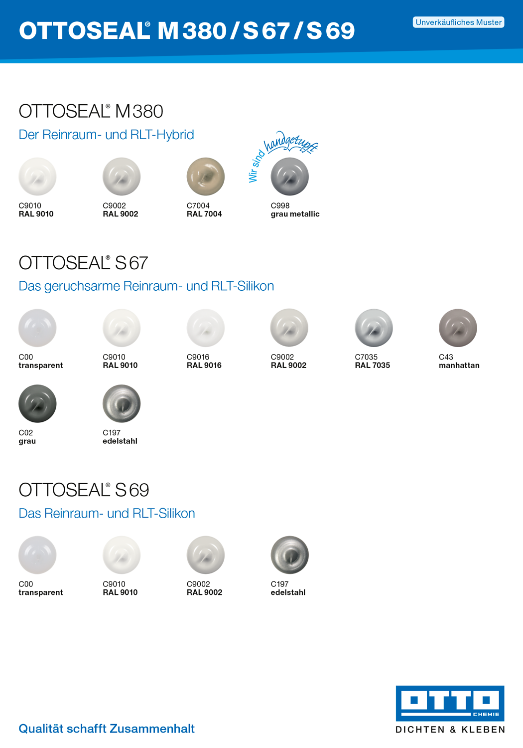 OTTOSEAL® S69 Das Acetat-Reinraum- und RLT-Silikon