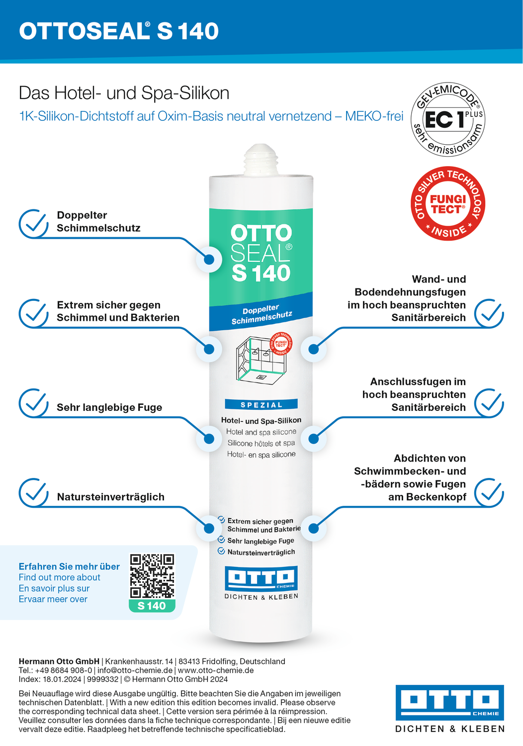 OTTOSEAL® S 140 Das Hotel- und Spa-Silikon