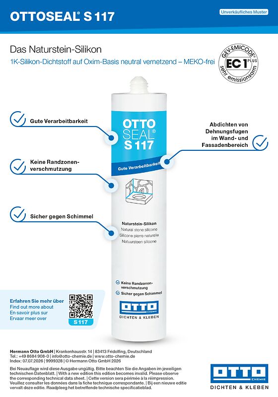 OTTOSEAL® S117 Das Standard-Naturstein-Silikon