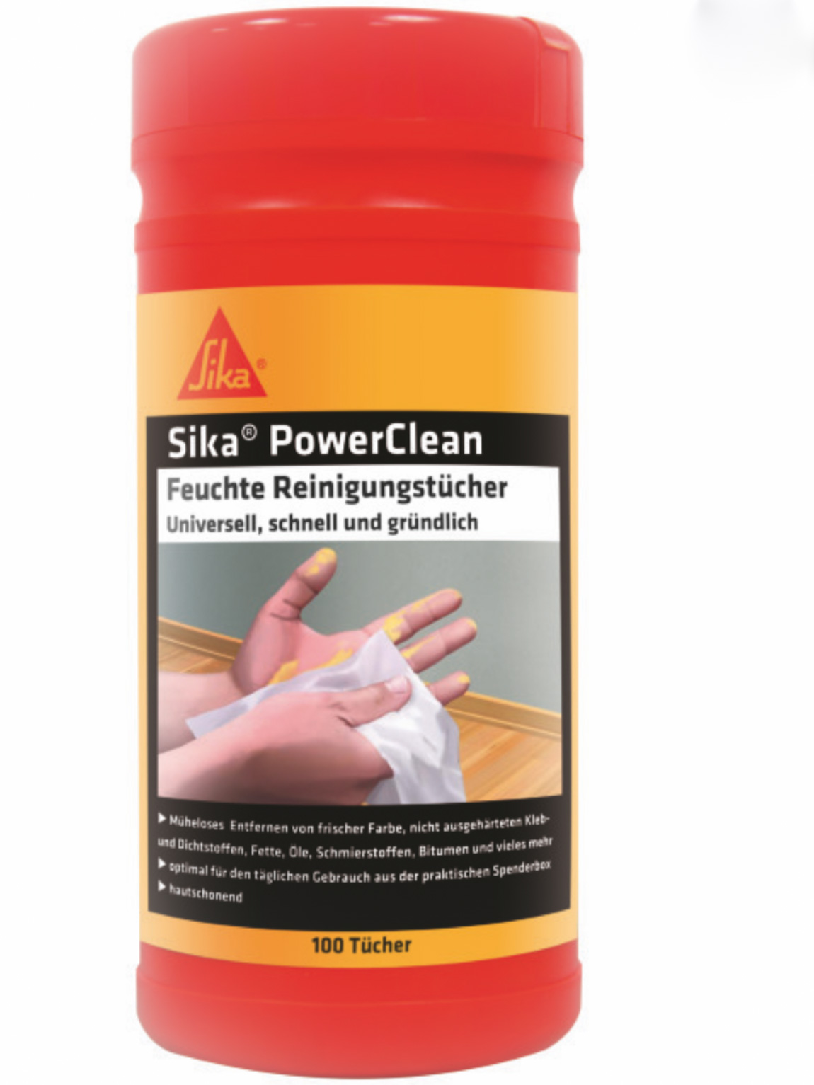 Sika PowerClean Reinigungstuch Benzin Klebstoffe Lacke Reinigung Tuch 100 Stück 